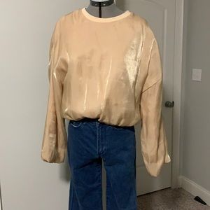 Zara shiny gold top